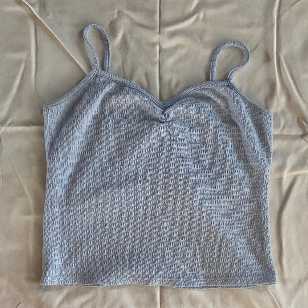 White Fawn Light Blue Tank Top